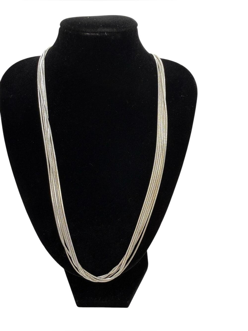 Elegant Multi-Strand Silver-Tone Necklace